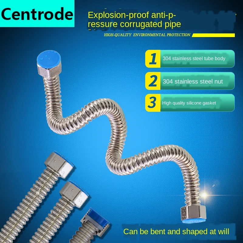 304 stainless steel corrugated pipe high pressure explosion-proof water heater inlet hose basin toilet connection outlet | Обустройство