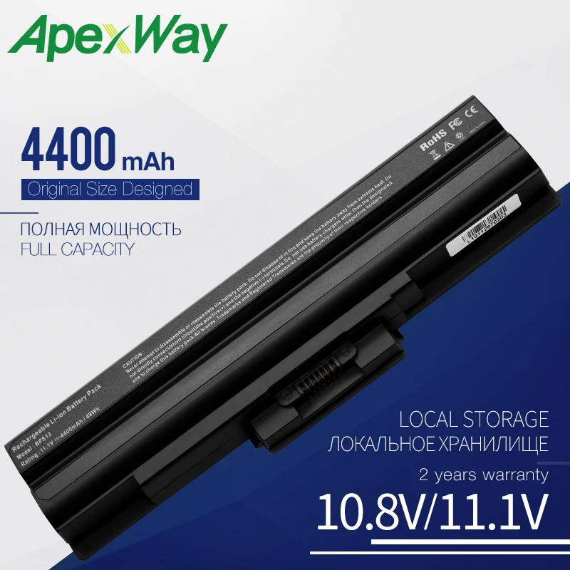 Аккумулятор для ноутбука SONY VAIO батарея 4400 ма/ч VGN SR CW F M S Y YA YB VPC B 1 2 5 5|laptop battery for
