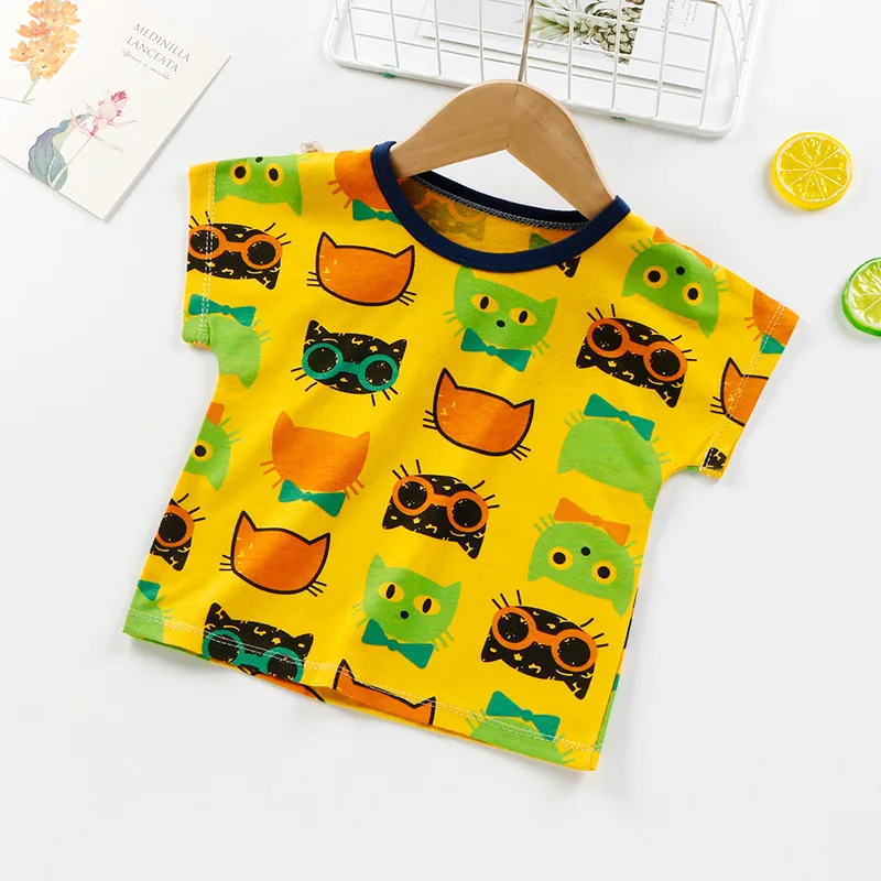 Повседневная летняя одежда для маленьких мальчиков и девочек хлопковые детские