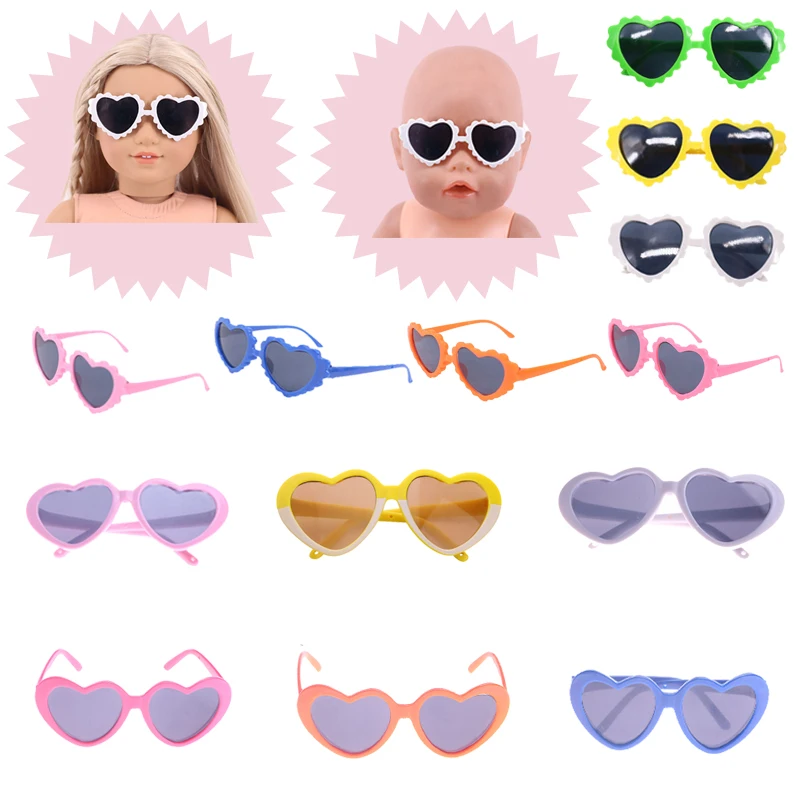 Солнцезащитные очки в форме сердца пластиковые подходят для 18-дюймовых