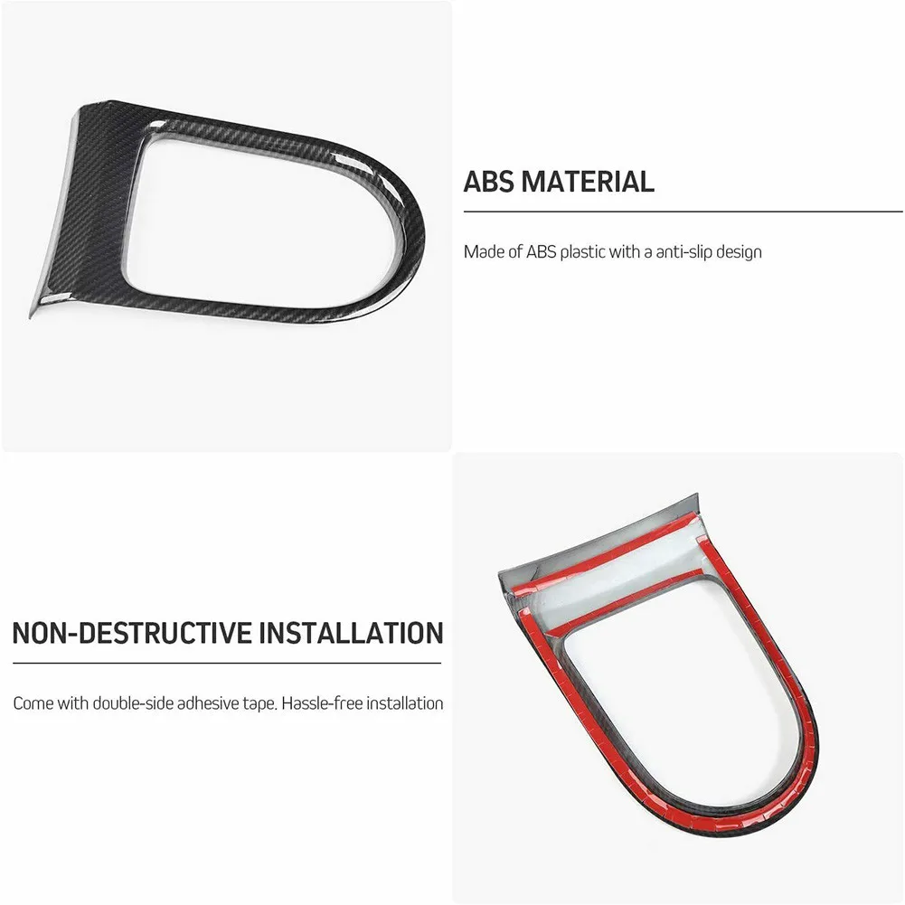 

Black Gear Shift Panel Car Carbon Fiber Style Cover DIY Interior Trim ABS