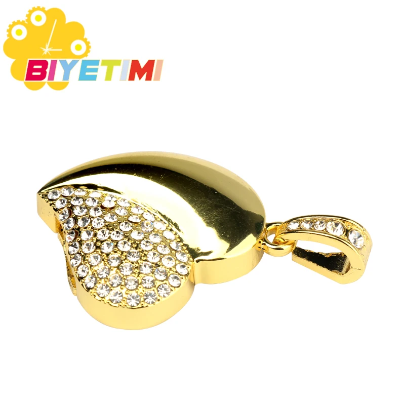 Usb флеш накопитель Biyetimi реальная емкость Алмазное сердце с кристаллами любви 8 ГБ