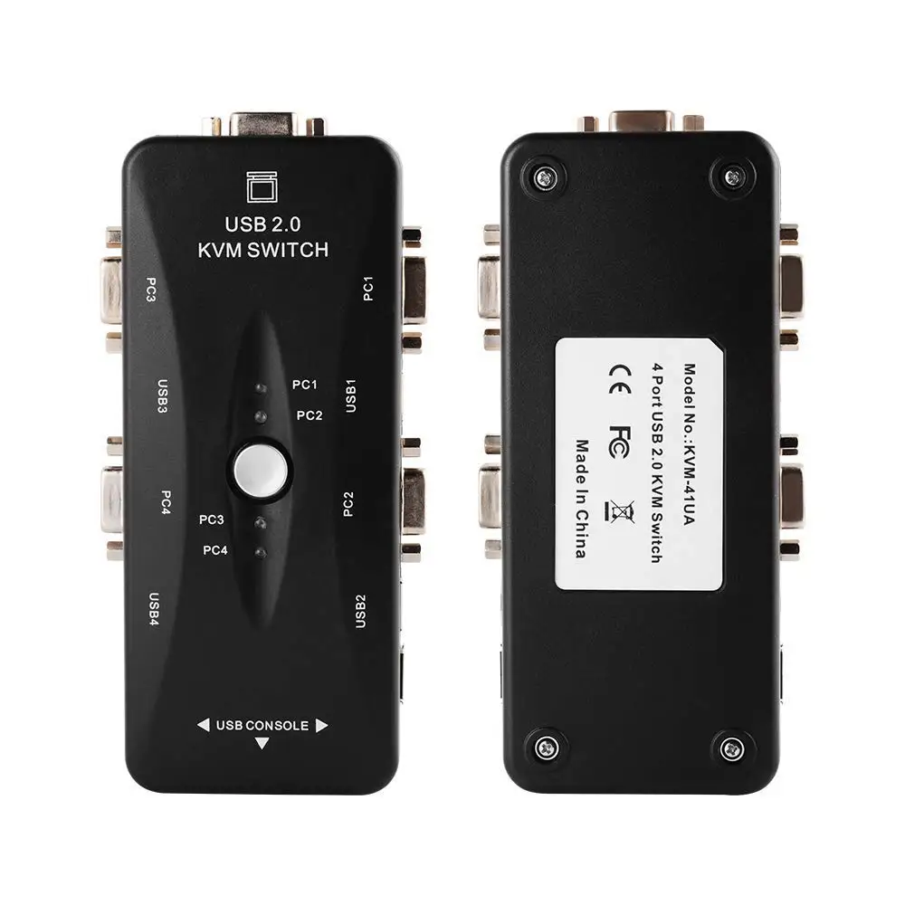 USB KVM VGA коммутатор с 4 портами 2 0 адаптер одной кнопкой обмена для компьютера