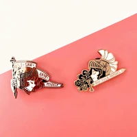 chivalry is dead hard enamel pin medieval pennant unique armor woman chivalrys medal brooch feminism lapel backpack pins gift