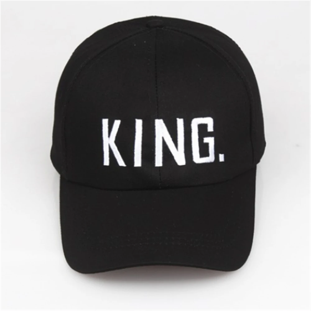 Бейсболка KING с вышивкой для влюбленных мужчин и женщин Черная Спортивная Кепка в