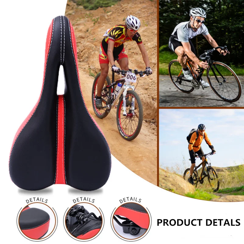 

Bike Saddle Bicycle mountain Cycling Saddle Damping Hollow Breathable Rainproof Soft Casual Cycling Seat Bicycle Accessories