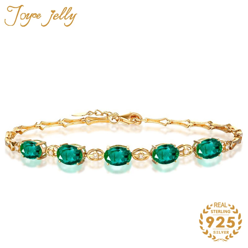 Женский браслет JoyceJelly из серебра 925 пробы ювелирные украшения золотого цвета с