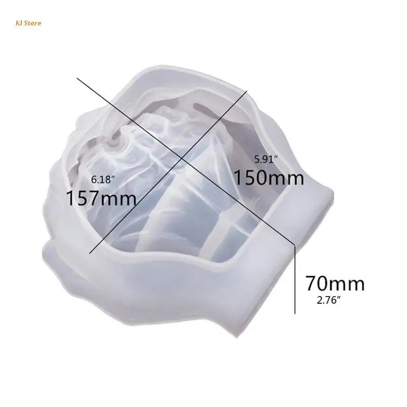 

J78F Double Hands Ashtray Crystal Epoxy Resin Mold DIY Dish Casting Silicone Mould