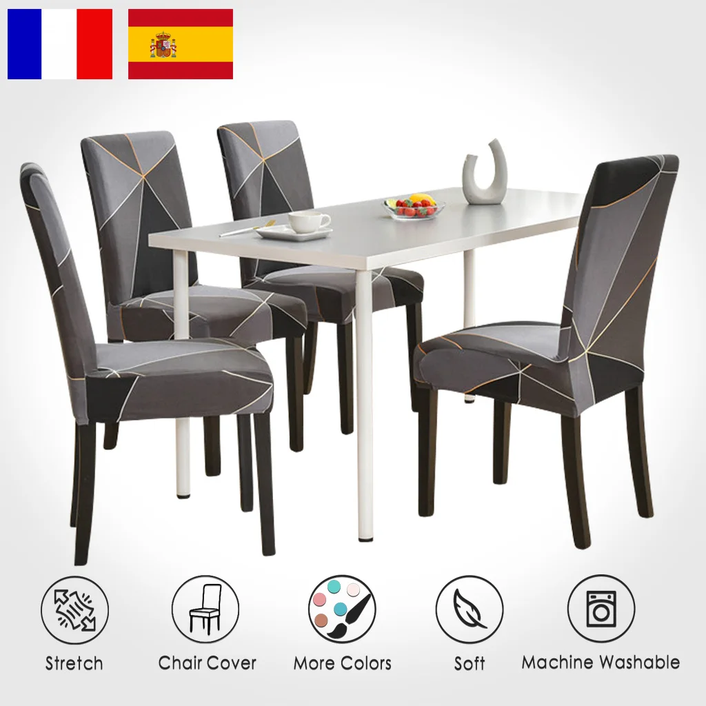 

Grey Color Chair Covers Spandex Desk Seat Chair Covers Protector Seat Slipcovers for Hotel Banquet Wedding Universal Size 1PC