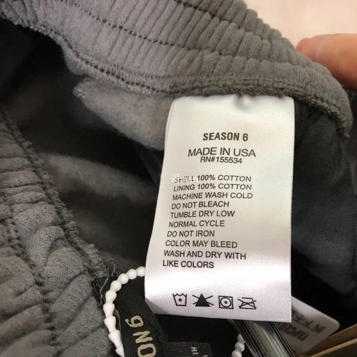 Kanye West SEASON 6 TRACKPANTS Men Women 1:1 Best Quality Narrow Feet Skateboards Cotton Sweatpants Pants | Мужская одежда