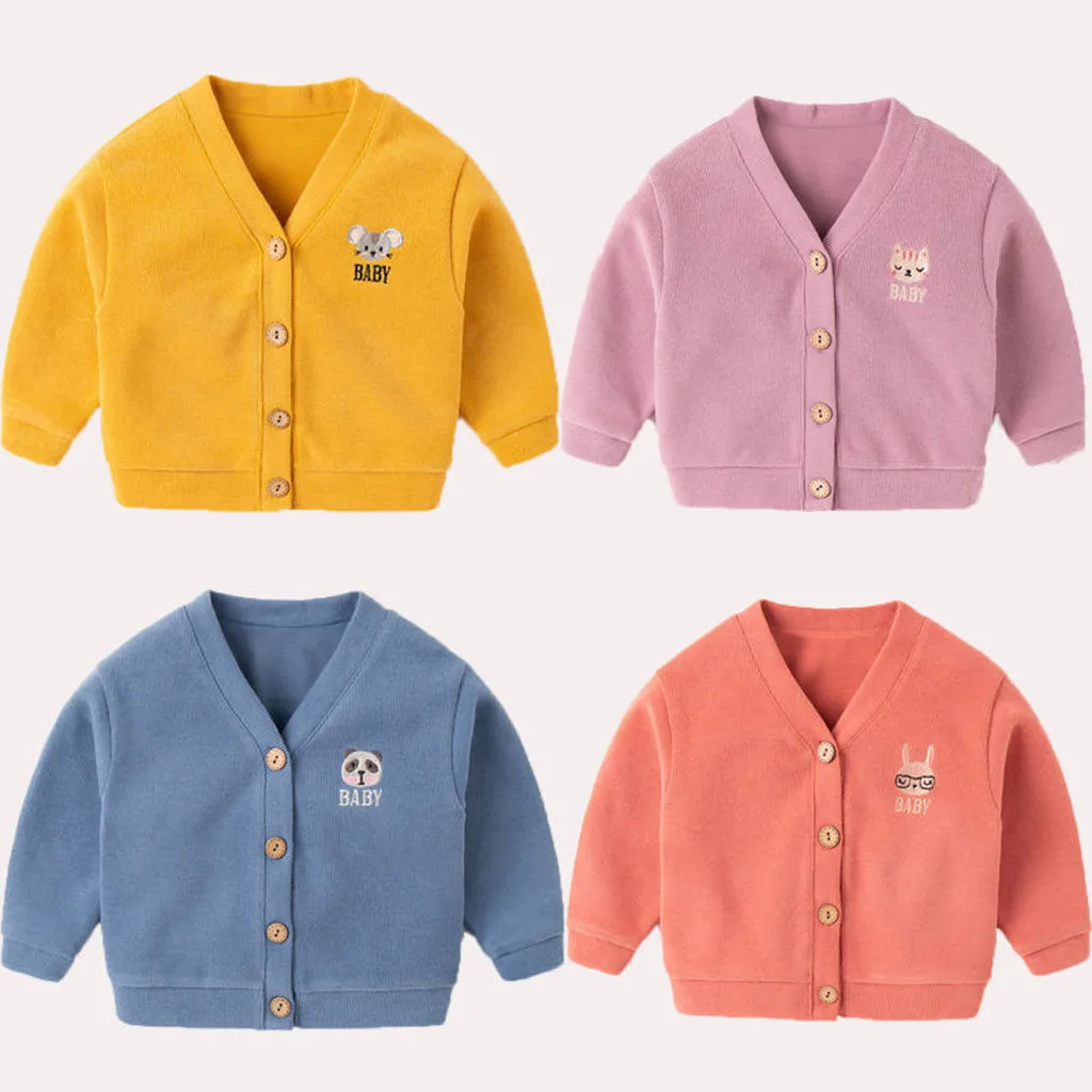 Лучшее пальто-кардиган в Корейском стиле свитер с рисунком для маленьких девочек