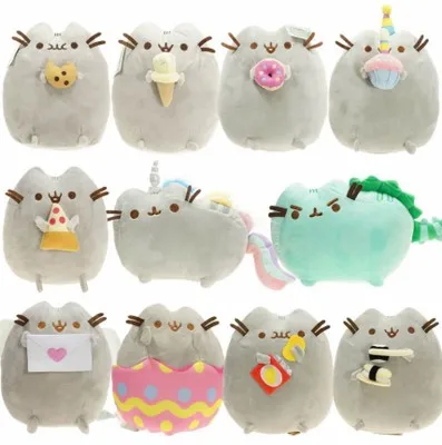Cartoon Cat Plush Toys Donuts Cat Kawaii Cookie Icecream Rainbow Cake Plush Soft Stuffed Animals Toys for Children Kids Gift