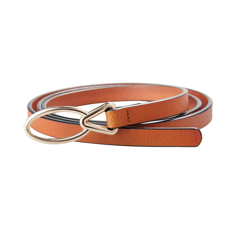 Women Waist Belt Lovely Women's PU Leather Strap Big Ring Decorated Belts Female Hot Latest Design Fashion Gold Pin Buckle Solid