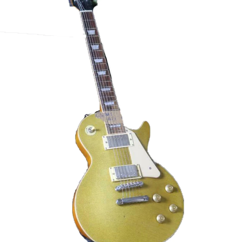 

Новая высококачественная 6-струнная Золотая ЭЛЕКТРИЧЕСКАЯ ГИТАРА LP, цельный корпус и шея, матовая отделка, фингерборд из розового дерева