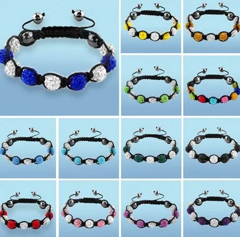 

can choose color micro pave CZ Disco Ball Beads mix white Bracelet fashion Gift for wo jewelry crystal ysdt3s