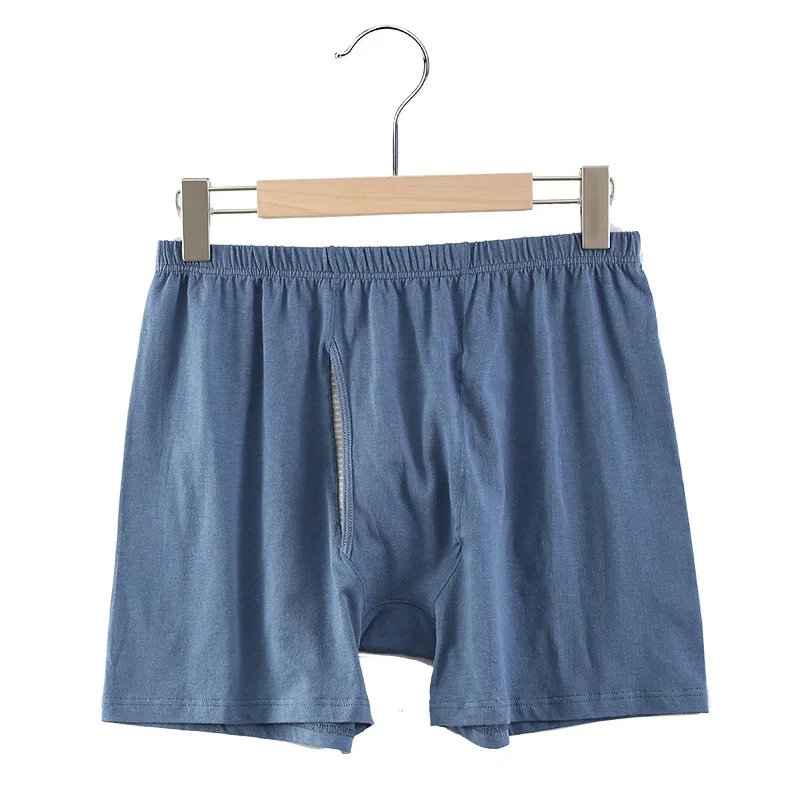 

Middle aged and old people's pure color fat men's Cotton Boxer underwear comfortable, breathable and loose big size dad's Boxer