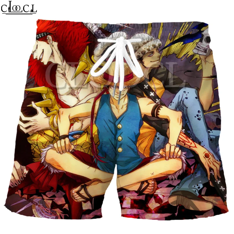

CLOOCL Japanese Anime One Piece Shorts Cosplay 3D Print Men Fashion Casual Classic Fashion All-match Harajuku Style