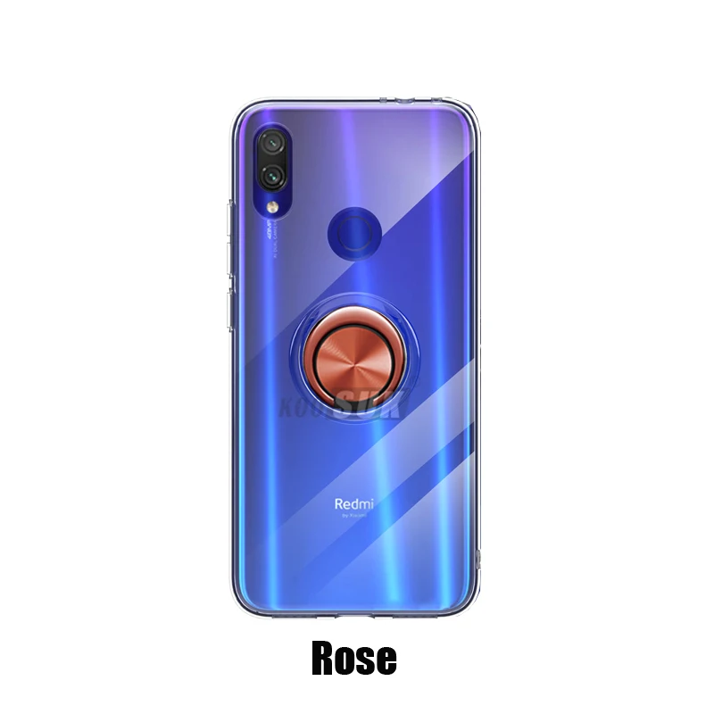 Для XIoami Redmi Note 7 Pro 7s чехол Чехол для XIoami Redmi Note 7s 7 Pro прозрачный с кольцом на палец чехол с магнитным держателем