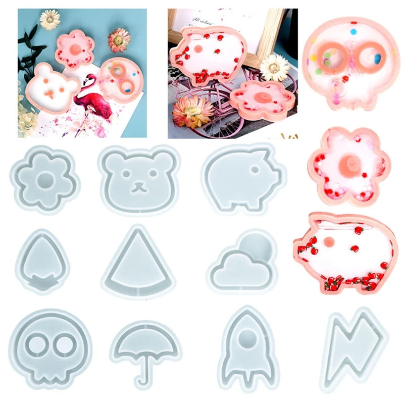 

Quicksand Resin Mold Epoxy Resin Mold Keychain Pendant Silicone Mould DIY Crafts Jewelry Decoration Casting Tools