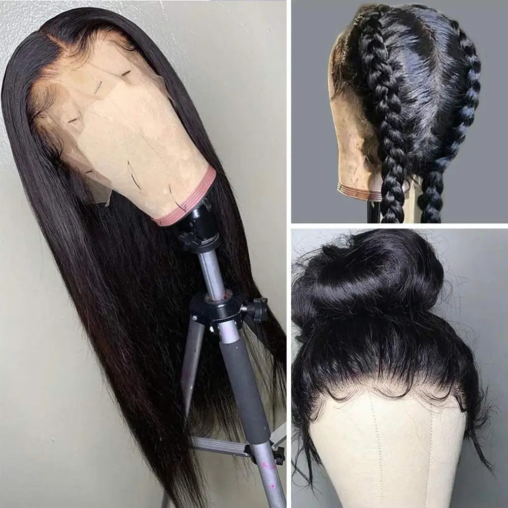 

Lace Front Wigs Sythetic Hair, 150% Density with Baby Hair, Straight 13x4 Lace Frontal Wigs Sytnetic Hair for Black Women