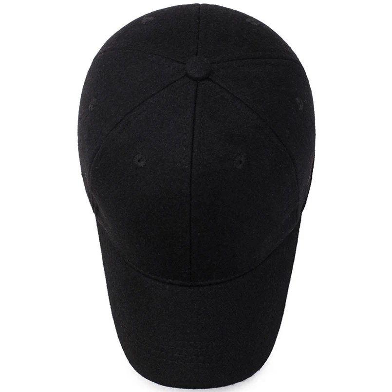 Зимняя бейсбольная кепка Мужская однотонная простая повседневная бейсболка из