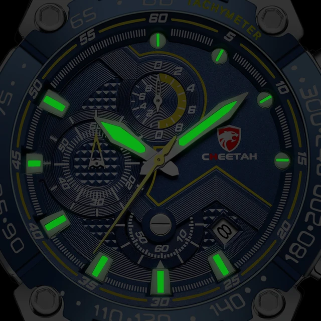 CHEETAH New Watches Mens Luxury Brand Big Dial Watch Men Waterproof Quartz Wristwatch Sports Chronograph Clock Relogio Masculino 2