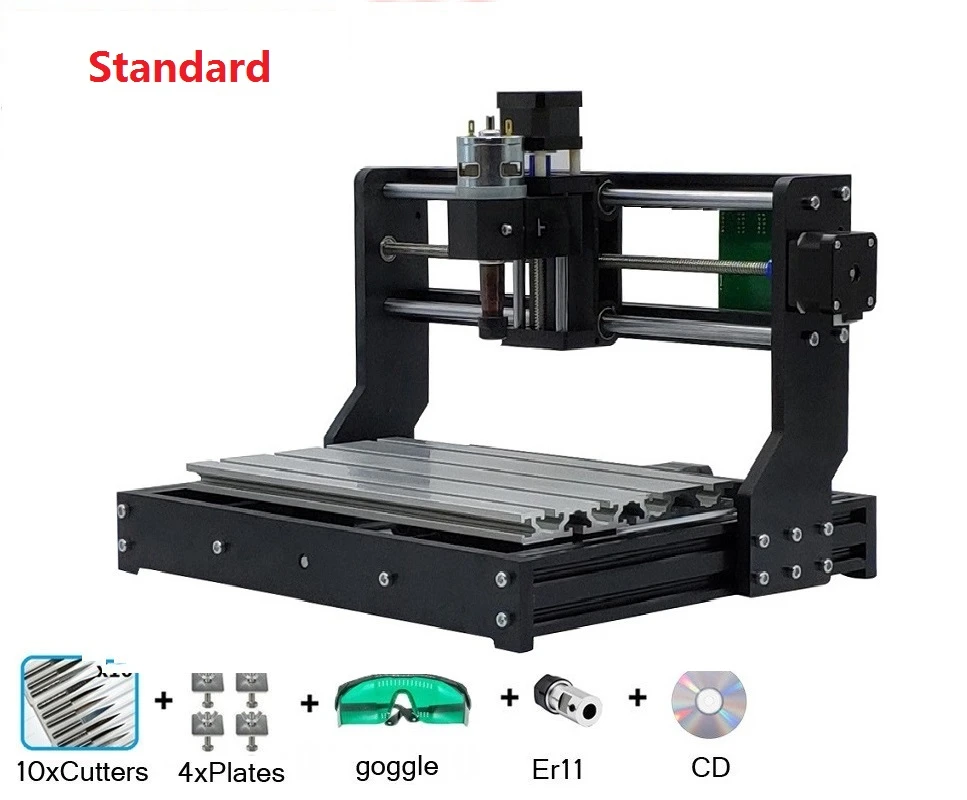 Standard CNC 3018 PRO лазерный гравер древесины ЧПУ маршрутизатор машина GRBL ER11 Хобби DIY гравировальный станок для дерева PCB ПВХ Мини CNC3018 гравер - Цвет: Standard