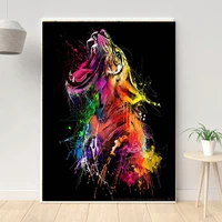 colorful tiger graffiti art canvas painting animal posters and prints abstract picture for living room modern home decor