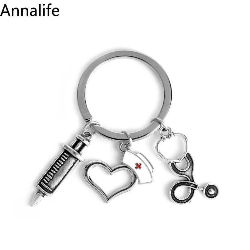 Новинка 2019 брелок для ключей медсестры игла шприц стетоскоп термометр