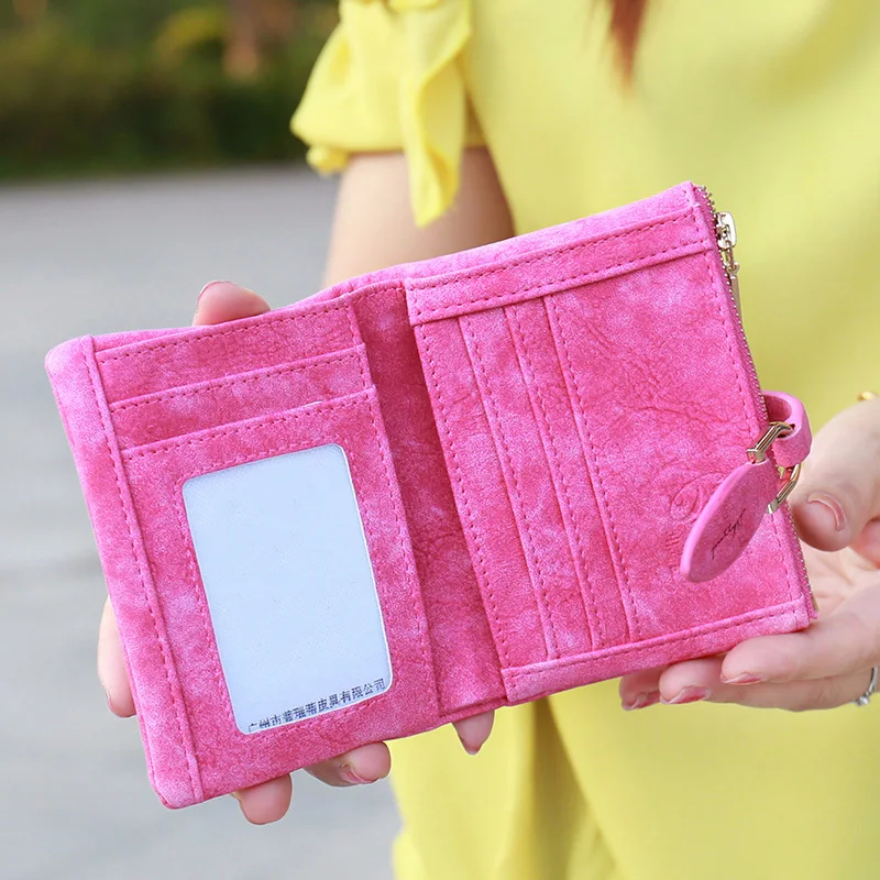 JIULIN женский короткий клатч с застежкой-защелкой винтажный матовый кошелек