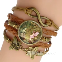 fashion accessories frog fairy tale jewelry glass dome lost princess of oz vintage brown leather bracelet gift
