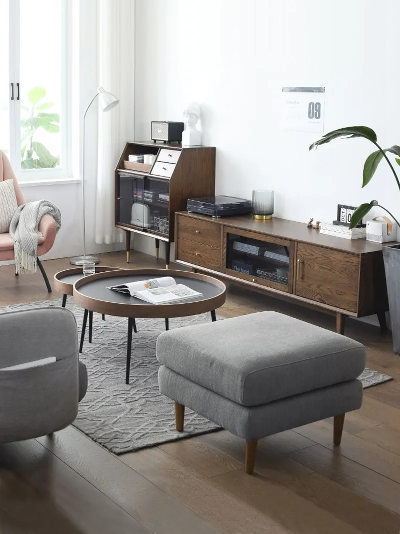 Деревянный стол журнальный столик для гостиной минималистичная винтажная