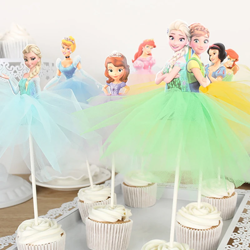 Фата для торта Disney Frozen elsa и anna princess девочек топперы тортов на день рождения
