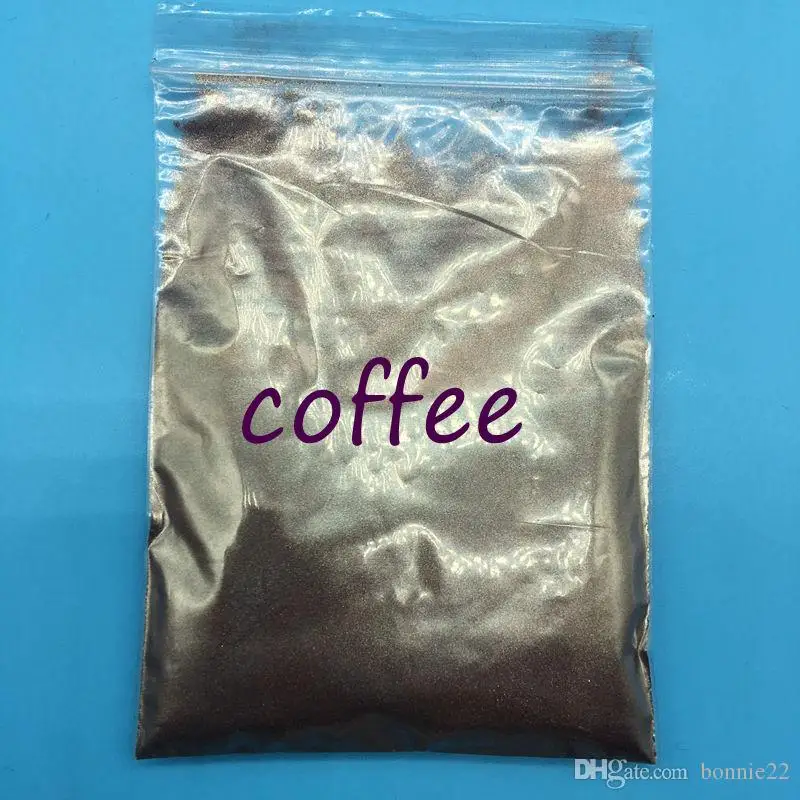 Coffee 100 г цветной жемчужный порошок для макияжа, много цветов Слюда Порошок для ногтей блеск, перламутровый косметический пигмент - Цвет: Coffee