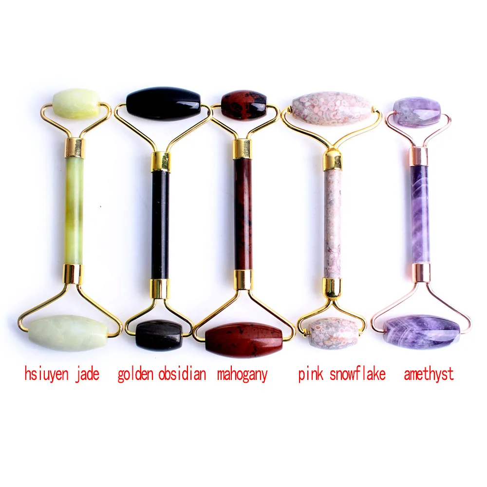 1 шт. натуральный массажер для лица с двойной головкой и кристаллами инструмент