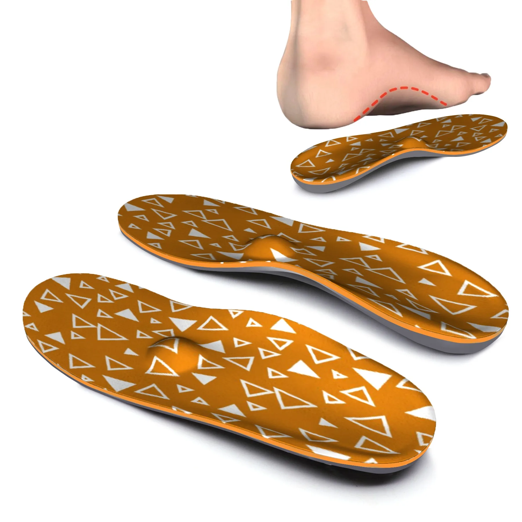 

Memory Foam Brown Printing Orthotic High Arch Support Shoe Inserted Insoles for Men and Women Feet Pain Orthopedic Insole