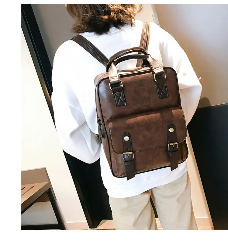Beibaobao модный рюкзак Mochila Feminina с защитой от кражи, школьные сумки, водонепроницаемые дорожные винтажные рюкзаки для ноутбука, коричневый кожаный большой женский рюкзак