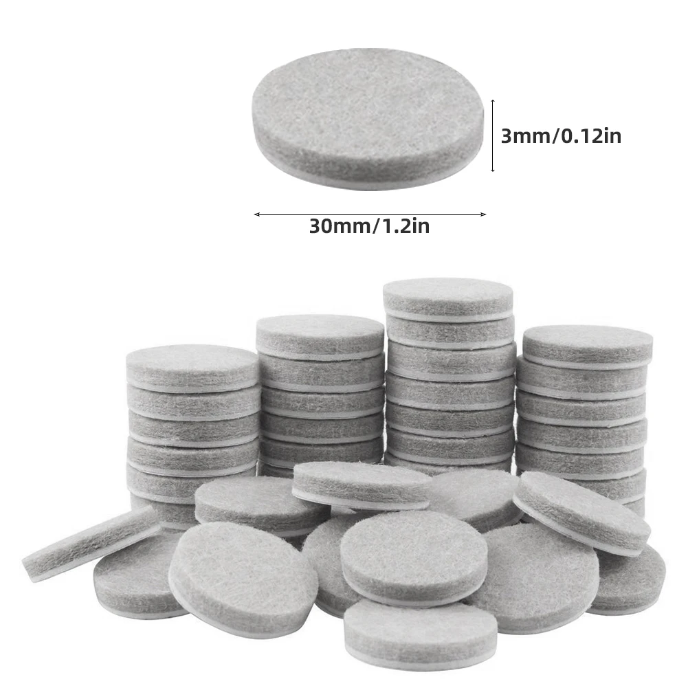 

50pcs Round Thicker Felt Furniture Pads 20/30mm Thicker Protects For Floor Hard Surface Anti Skid Scratch Tabs Leg Anti-Slip Pad