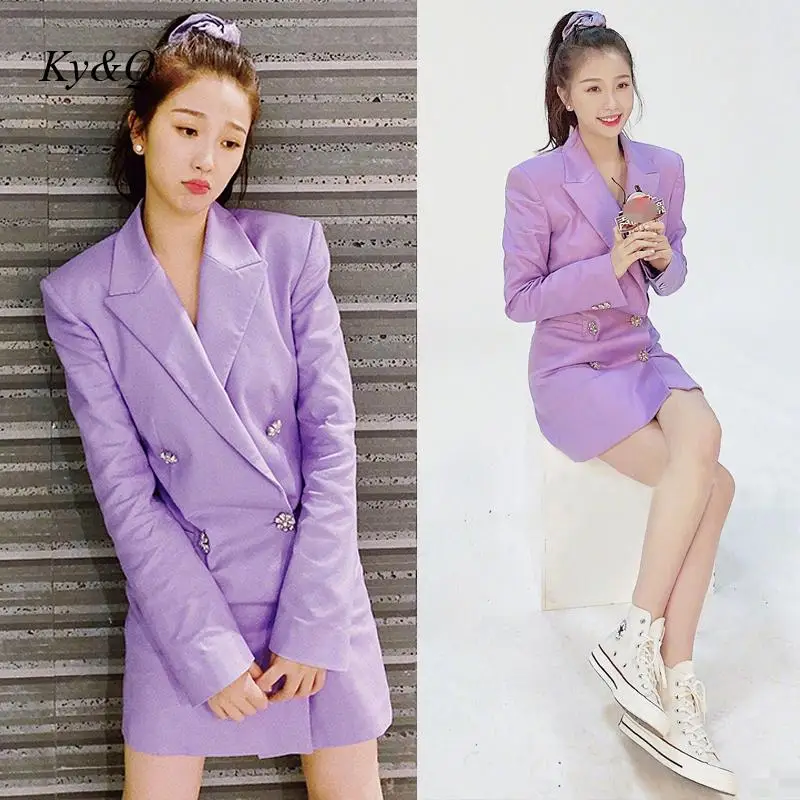 

Женский блейзер, винтажный облегающий двубортный пиджак с бриллиантами в стиле богини, деловая одежда, пальто для подиума