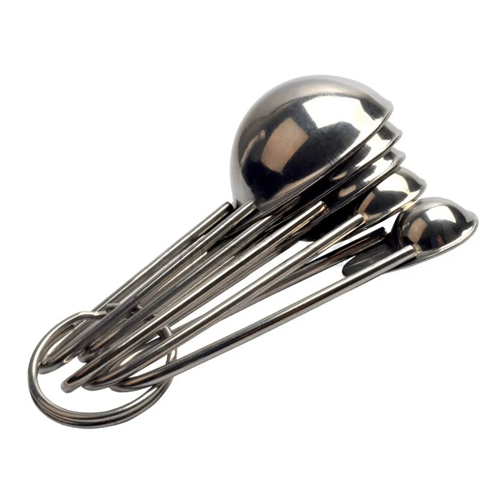 

Baking Accessories Multi Purpose Measuring Tools Coffee Tea Silver Spoon With Scale Kitchen Gadgets 5Pcs/Set Measuring Spoon