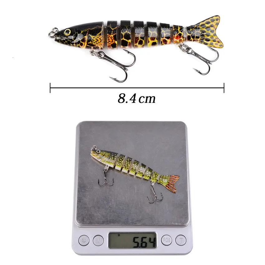 1 шт. рыболовный воблер 8 см сегментов | Спорт и развлечения