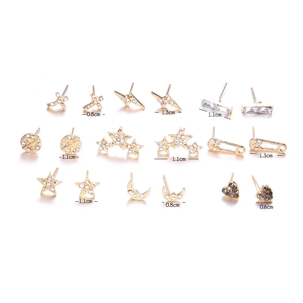 1 Set CZ Star Helix Earring Cartilage Tragus Stud Conch Ear Piercing Jewelry Earrings Moon Heart Cross | Украшения и аксессуары