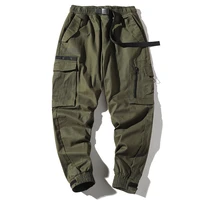 2021 new arrival top fashion cotton cargo pants pockets full length men casual zipper pocket velcro leggings overalls trousers