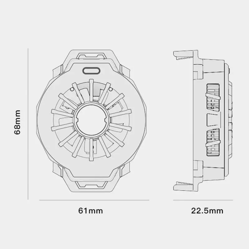 

LZ-F10 Phone Cooling Fan Gamepad Back Clip Bracket Game Holder Stand Radiator For Smart Phonewithout Magnetic Function