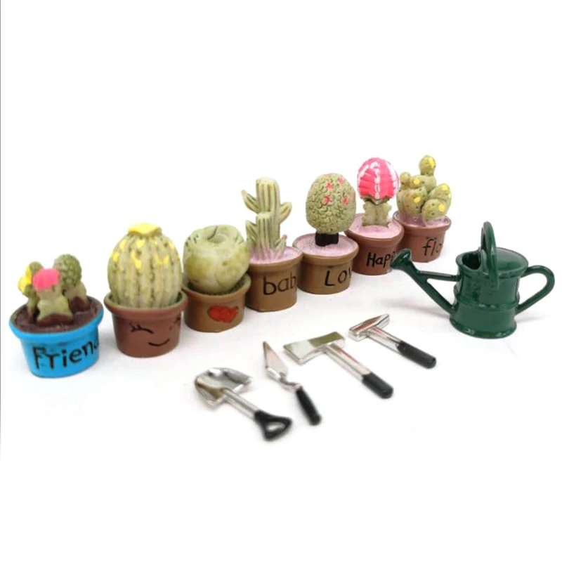 Миниатюрное зеленое Горшечное растение для кукольного домика в масштабе 1:12 12 шт.