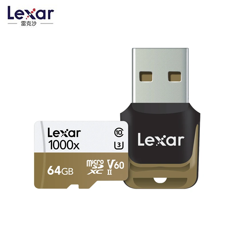 Новинка, Lexar 150 МБ/с./с, 1000x, Micro SD, 32 ГБ, класс 10, 64 ГБ, micro SDXC, 128 ГБ, tf карта памяти, считыватель UHS для дрона, спортивной видеокамеры