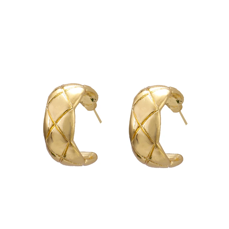 Gold AENSOA Мода Искрящиеся золотые милые серьги-кольца для женщин винтажные изысканные открытые круглые серьги Свадебные украшения - Окраска металла: Gold