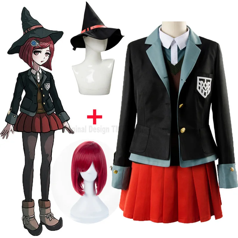 

Костюм для косплея Yumeno Himiko, аниме, Danganronpa, для Хэллоуина, мужской, женский, японский, пальто, рубашка, жилет, юбка, шляпа