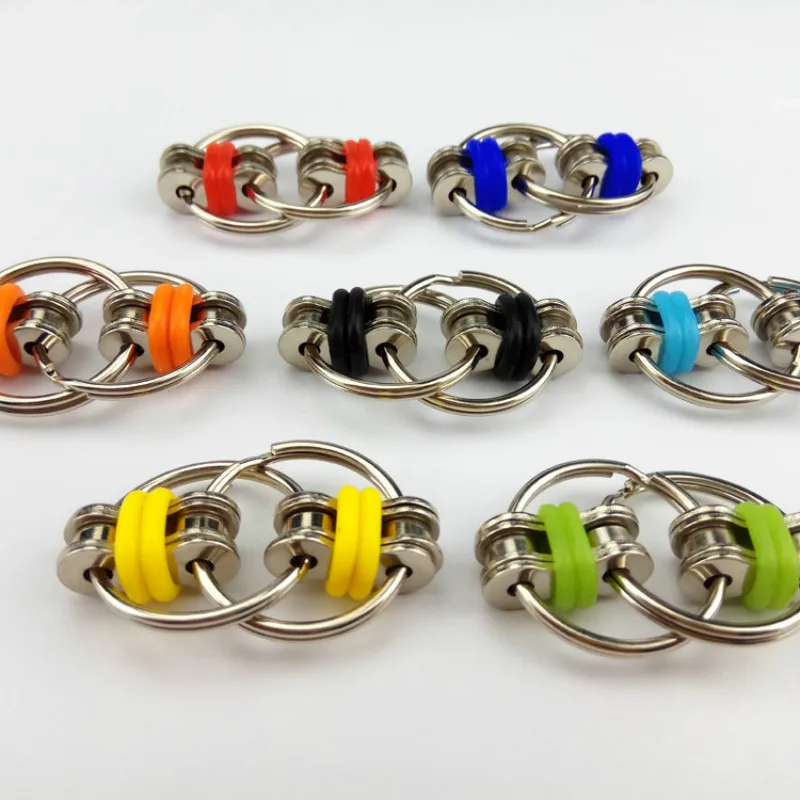 

Fidget Cube Decompression Chain Vent Decompression Chain Bicycle Chain Metal Keychain Toy Children Adult Stress Relief Toy