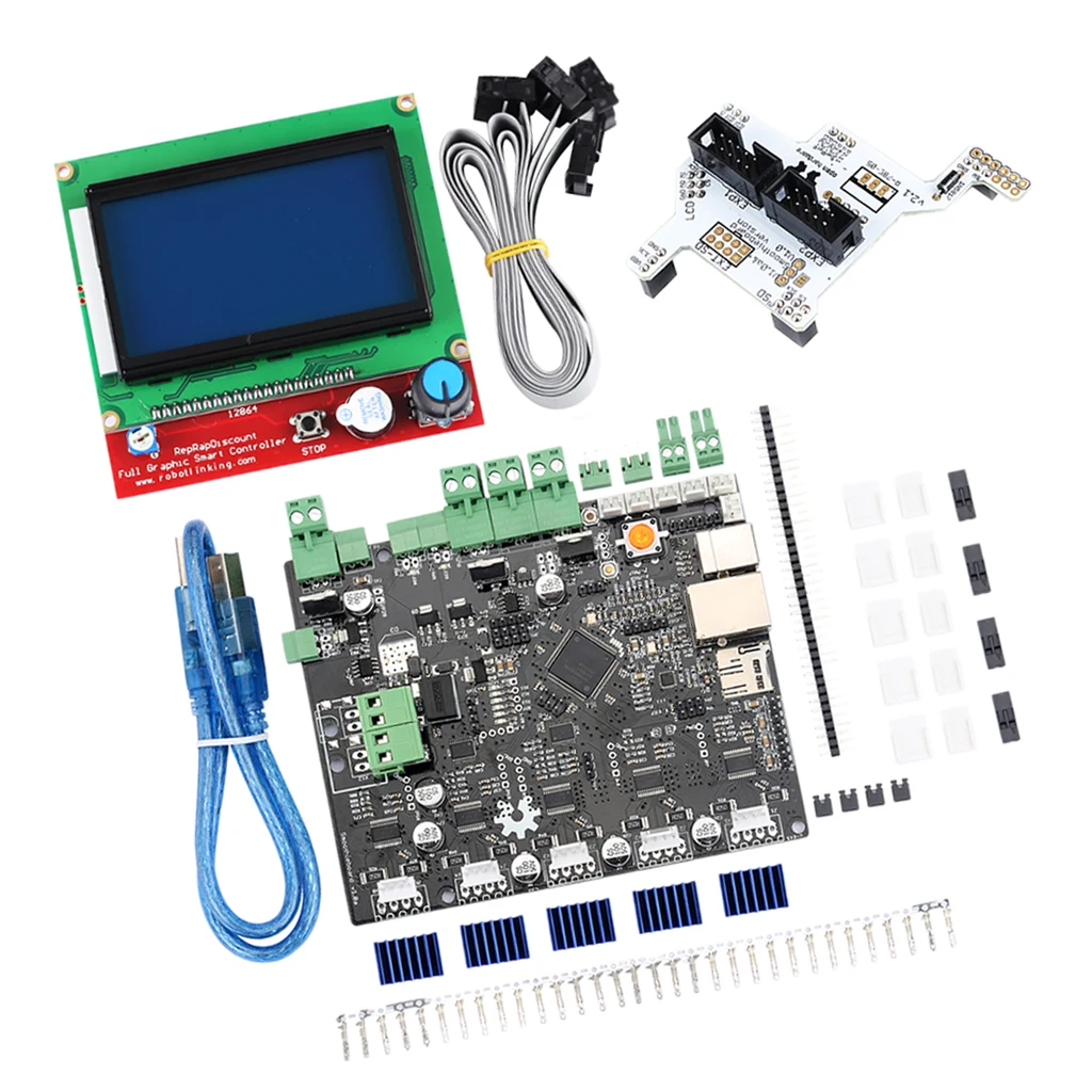 

3D Printer Kits - Smoothieboard 5X V1.1 Open Source Mainboard + LCD 12864 Display + GLCD Adapter PlatePrinter Mainboard Part